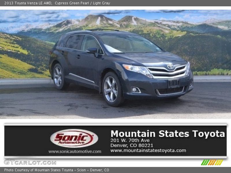 Cypress Green Pearl / Light Gray 2013 Toyota Venza LE AWD