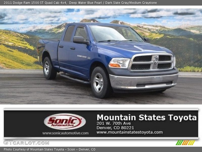 Deep Water Blue Pearl / Dark Slate Gray/Medium Graystone 2011 Dodge Ram 1500 ST Quad Cab 4x4