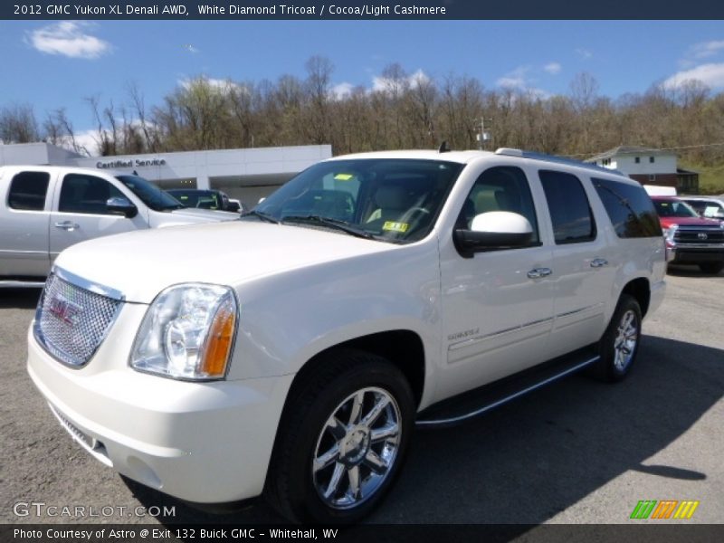 White Diamond Tricoat / Cocoa/Light Cashmere 2012 GMC Yukon XL Denali AWD