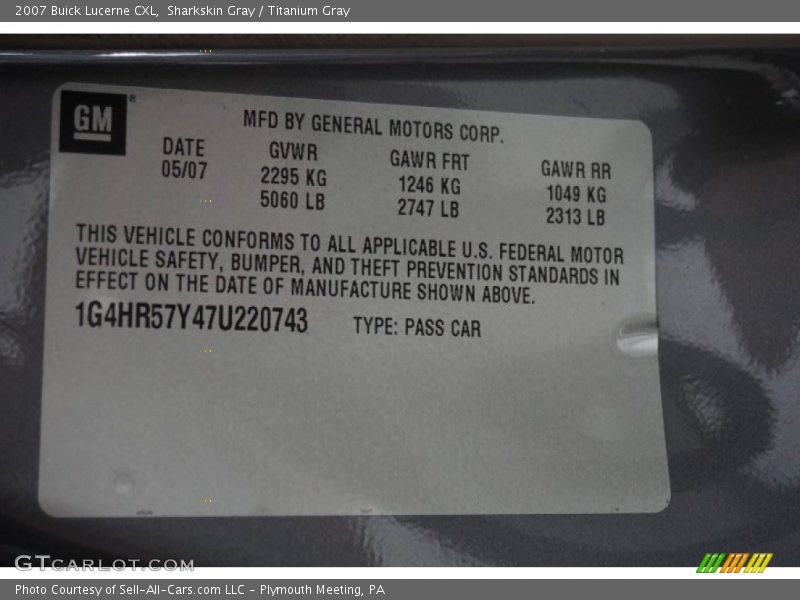 Sharkskin Gray / Titanium Gray 2007 Buick Lucerne CXL
