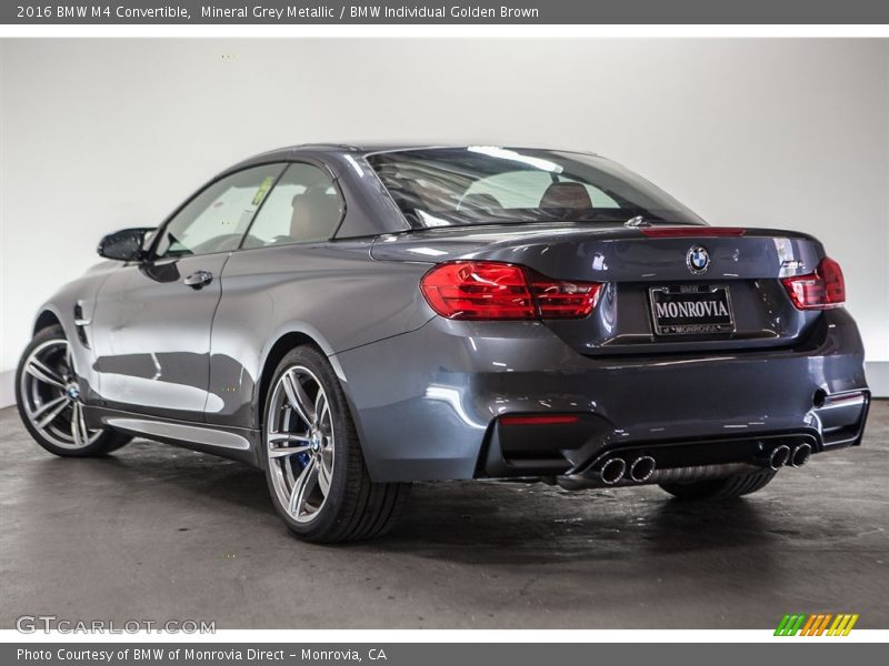 Mineral Grey Metallic / BMW Individual Golden Brown 2016 BMW M4 Convertible
