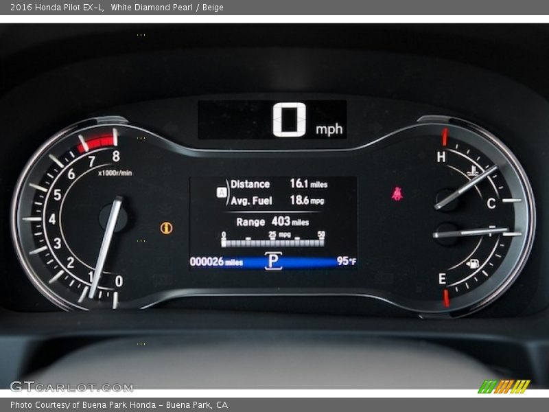 White Diamond Pearl / Beige 2016 Honda Pilot EX-L