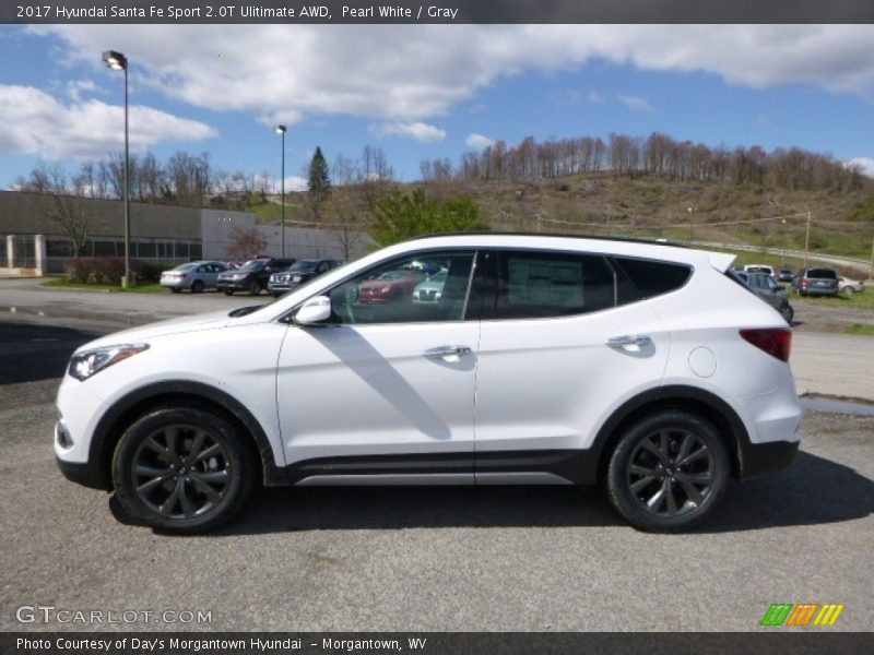 Pearl White / Gray 2017 Hyundai Santa Fe Sport 2.0T Ulitimate AWD