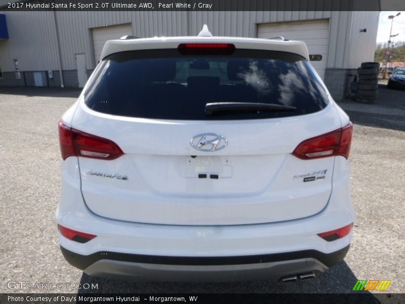 Pearl White / Gray 2017 Hyundai Santa Fe Sport 2.0T Ulitimate AWD