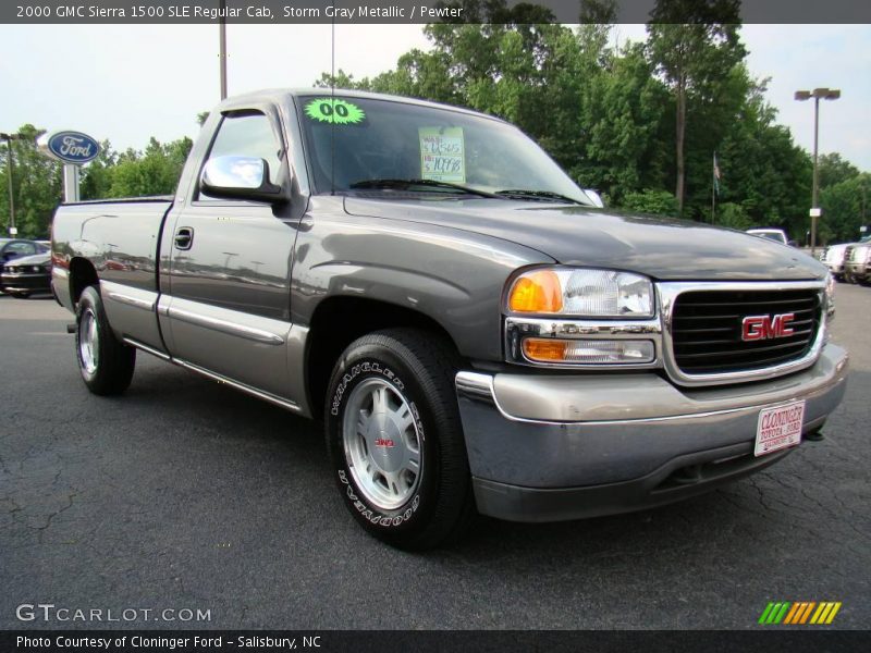 Storm Gray Metallic / Pewter 2000 GMC Sierra 1500 SLE Regular Cab