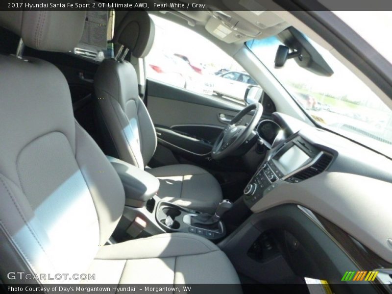 Pearl White / Gray 2017 Hyundai Santa Fe Sport 2.0T Ulitimate AWD
