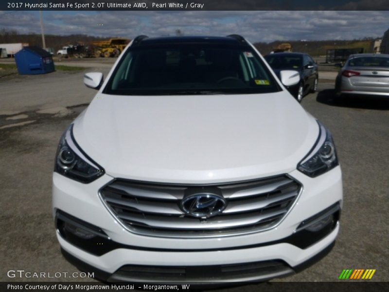 Pearl White / Gray 2017 Hyundai Santa Fe Sport 2.0T Ulitimate AWD
