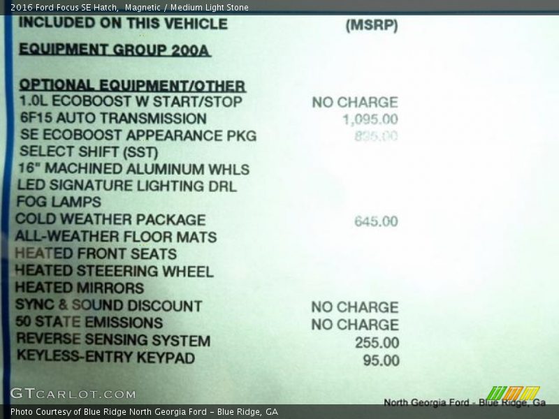 Magnetic / Medium Light Stone 2016 Ford Focus SE Hatch