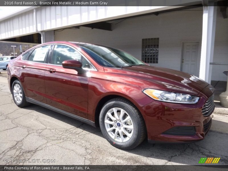 Bronze Fire Metallic / Medium Earth Gray 2016 Ford Fusion S