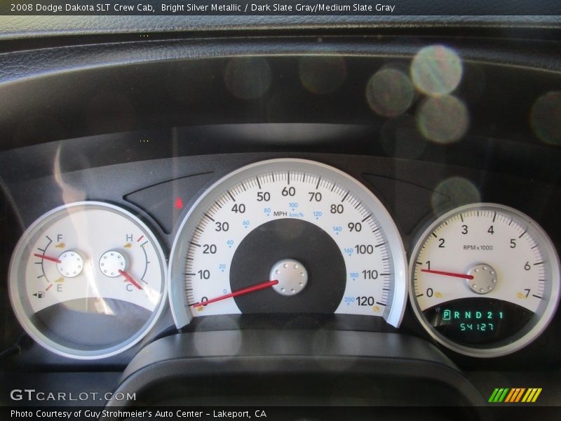 Bright Silver Metallic / Dark Slate Gray/Medium Slate Gray 2008 Dodge Dakota SLT Crew Cab