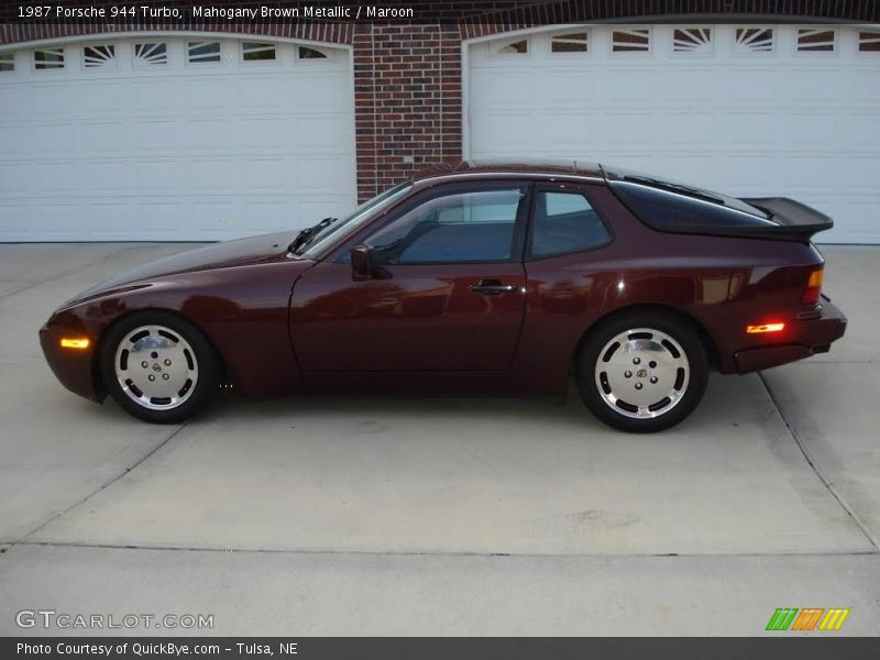 Mahogany Brown Metallic / Maroon 1987 Porsche 944 Turbo