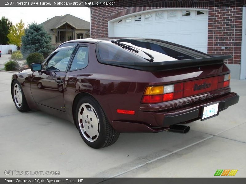 Mahogany Brown Metallic / Maroon 1987 Porsche 944 Turbo