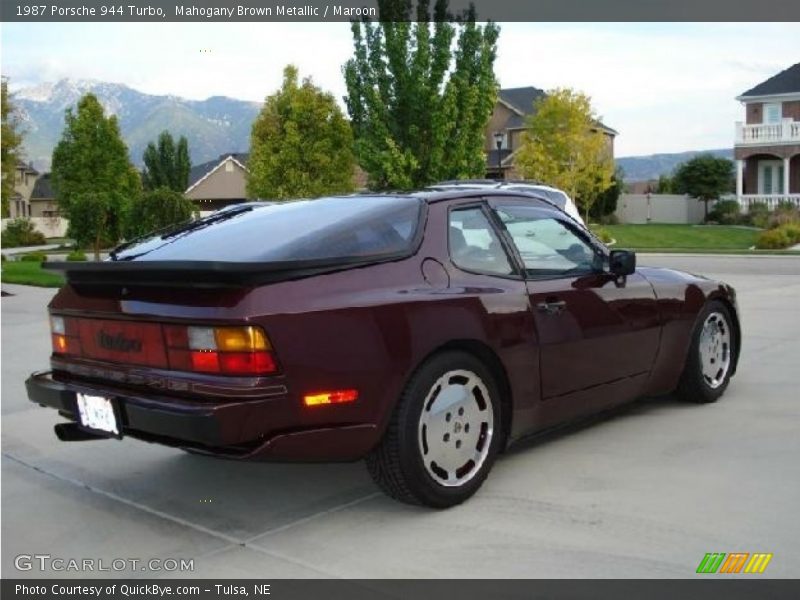 Mahogany Brown Metallic / Maroon 1987 Porsche 944 Turbo