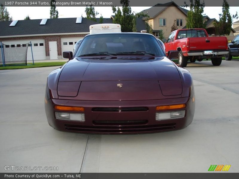Mahogany Brown Metallic / Maroon 1987 Porsche 944 Turbo
