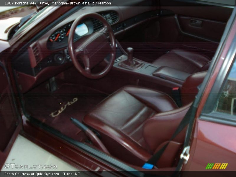 Mahogany Brown Metallic / Maroon 1987 Porsche 944 Turbo
