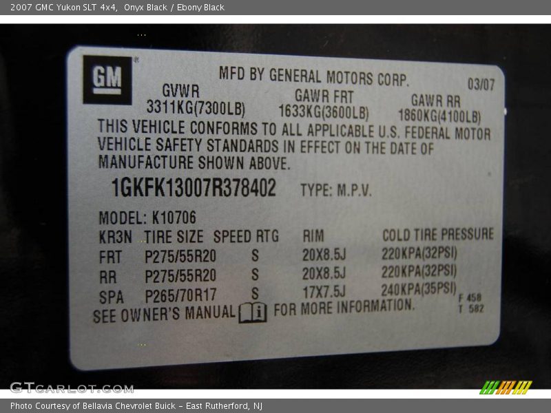 Onyx Black / Ebony Black 2007 GMC Yukon SLT 4x4