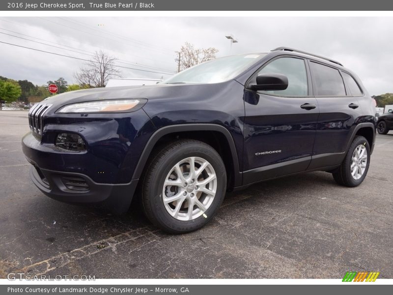True Blue Pearl / Black 2016 Jeep Cherokee Sport