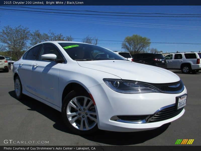 Bright White / Black/Linen 2015 Chrysler 200 Limited