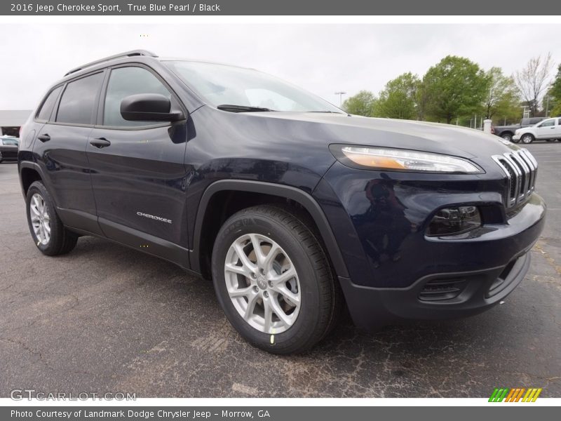 True Blue Pearl / Black 2016 Jeep Cherokee Sport