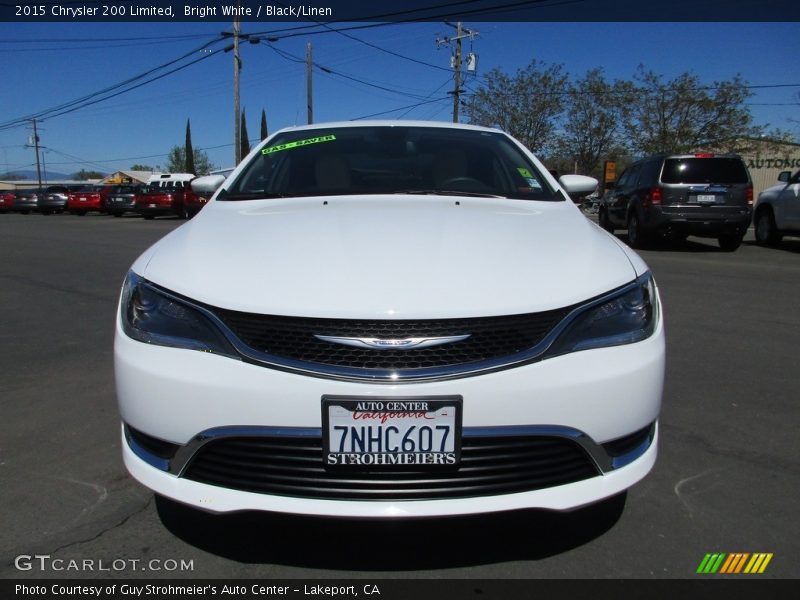 Bright White / Black/Linen 2015 Chrysler 200 Limited