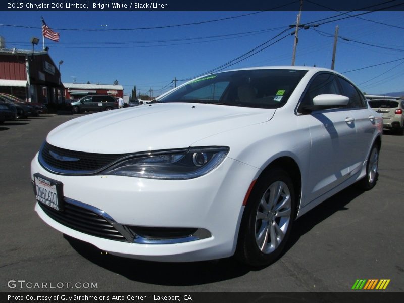 Bright White / Black/Linen 2015 Chrysler 200 Limited