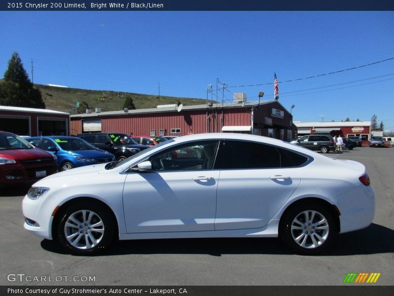 Bright White / Black/Linen 2015 Chrysler 200 Limited