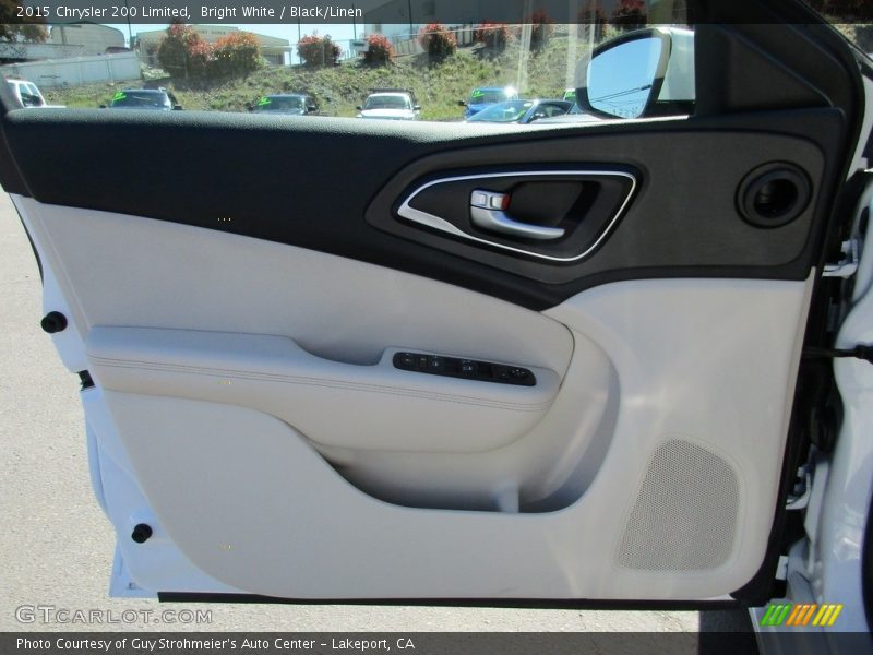 Bright White / Black/Linen 2015 Chrysler 200 Limited