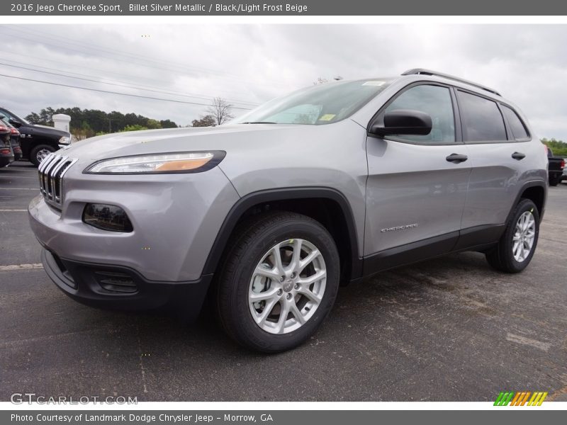 Billet Silver Metallic / Black/Light Frost Beige 2016 Jeep Cherokee Sport