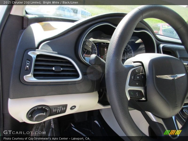 Bright White / Black/Linen 2015 Chrysler 200 Limited