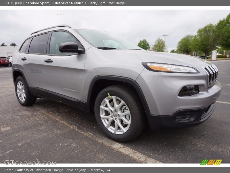 Billet Silver Metallic / Black/Light Frost Beige 2016 Jeep Cherokee Sport