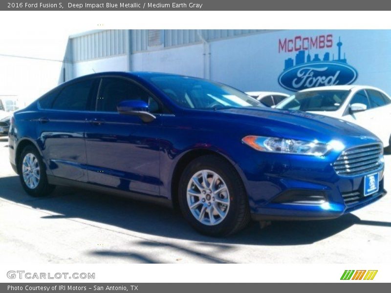 Deep Impact Blue Metallic / Medium Earth Gray 2016 Ford Fusion S