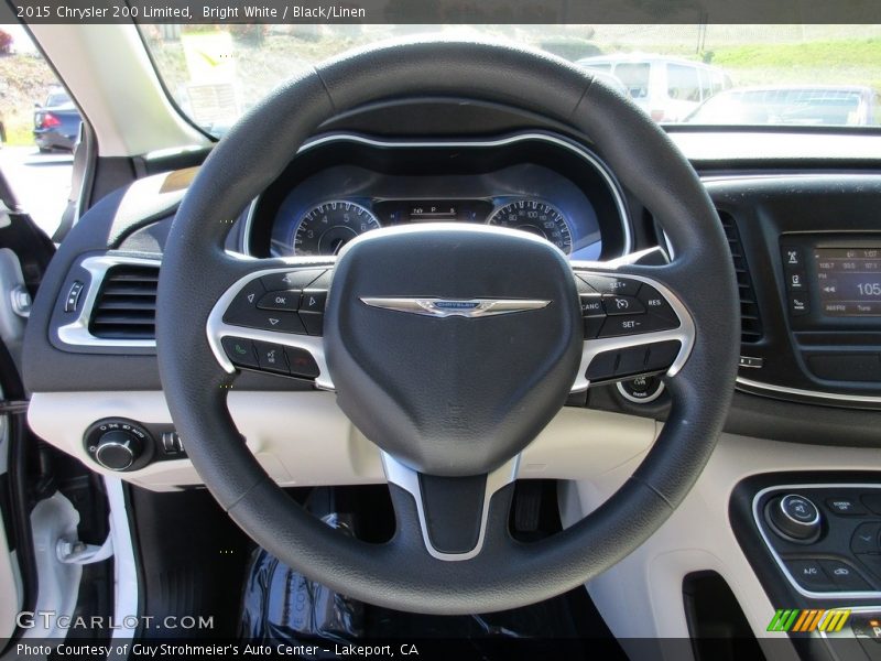 Bright White / Black/Linen 2015 Chrysler 200 Limited