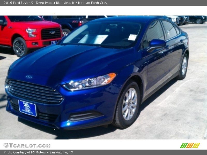 Deep Impact Blue Metallic / Medium Earth Gray 2016 Ford Fusion S