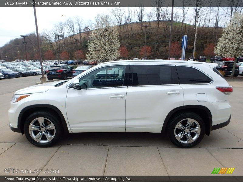Blizzard Pearl White / Ash 2015 Toyota Highlander Limited AWD