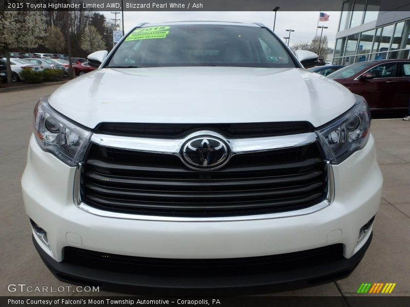 Blizzard Pearl White / Ash 2015 Toyota Highlander Limited AWD