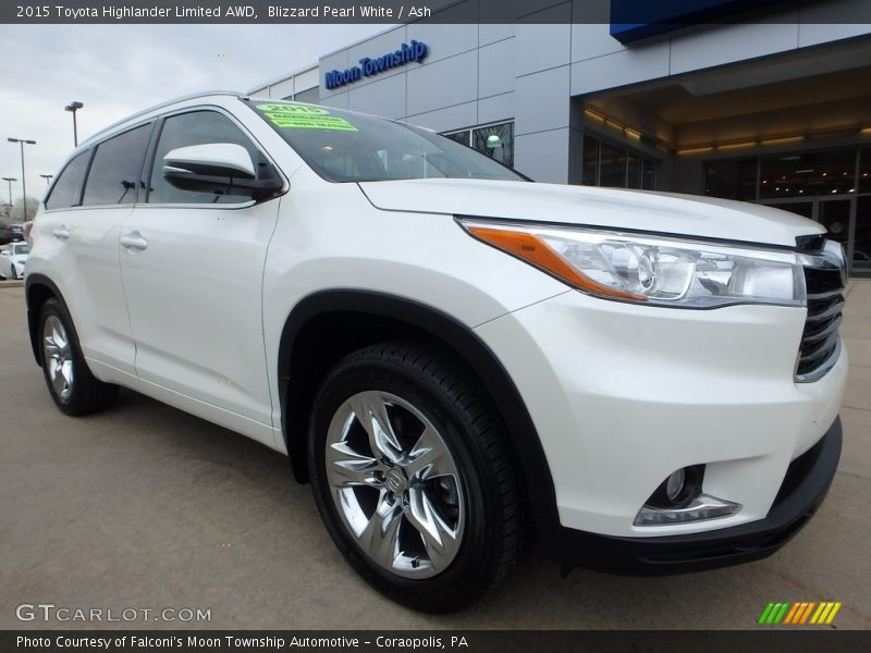 Blizzard Pearl White / Ash 2015 Toyota Highlander Limited AWD