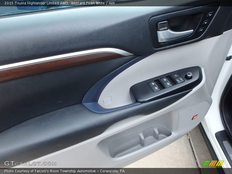 Blizzard Pearl White / Ash 2015 Toyota Highlander Limited AWD