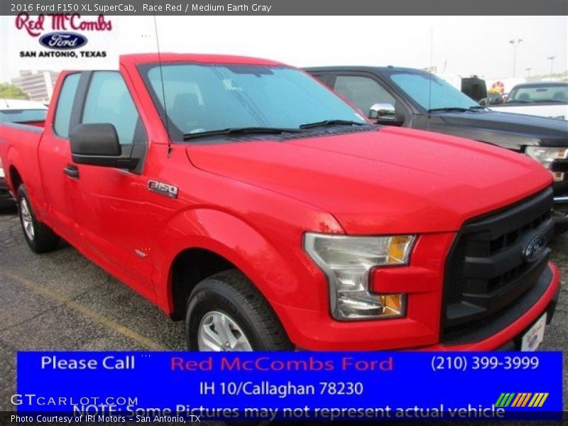 Race Red / Medium Earth Gray 2016 Ford F150 XL SuperCab