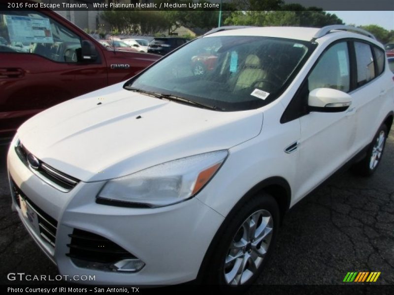 White Platinum Metallic / Medium Light Stone 2016 Ford Escape Titanium