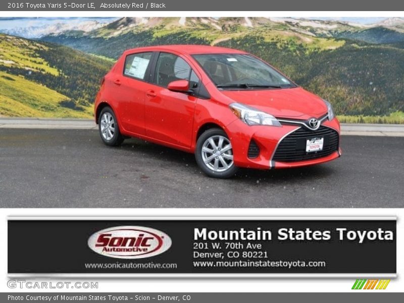 Absolutely Red / Black 2016 Toyota Yaris 5-Door LE