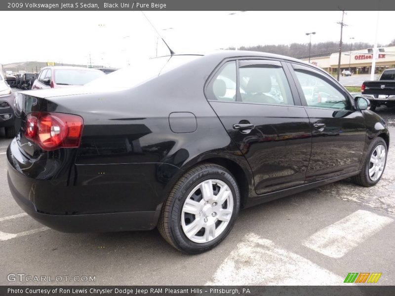Black Uni / Pure Beige 2009 Volkswagen Jetta S Sedan