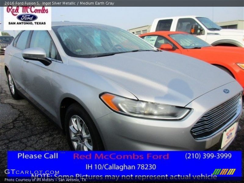 Ingot Silver Metallic / Medium Earth Gray 2016 Ford Fusion S