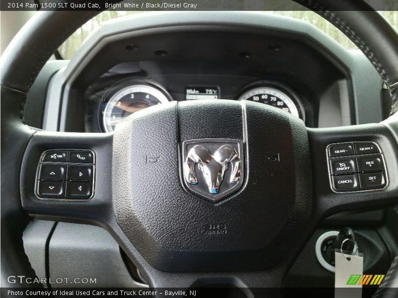 Bright White / Black/Diesel Gray 2014 Ram 1500 SLT Quad Cab