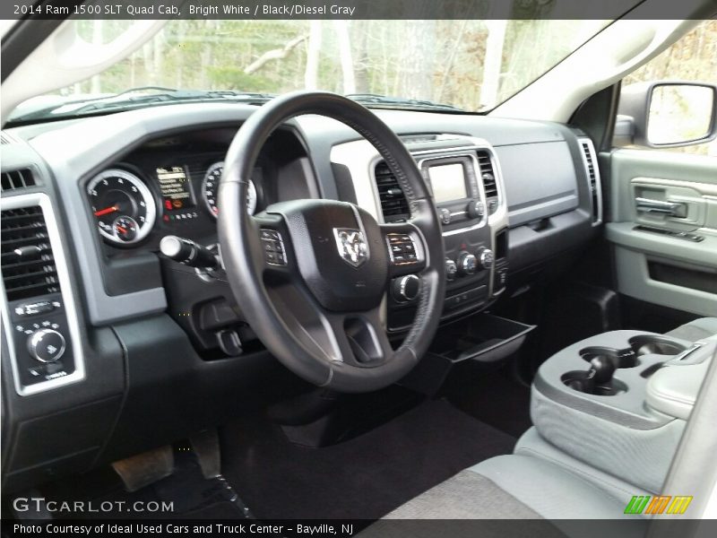 Bright White / Black/Diesel Gray 2014 Ram 1500 SLT Quad Cab