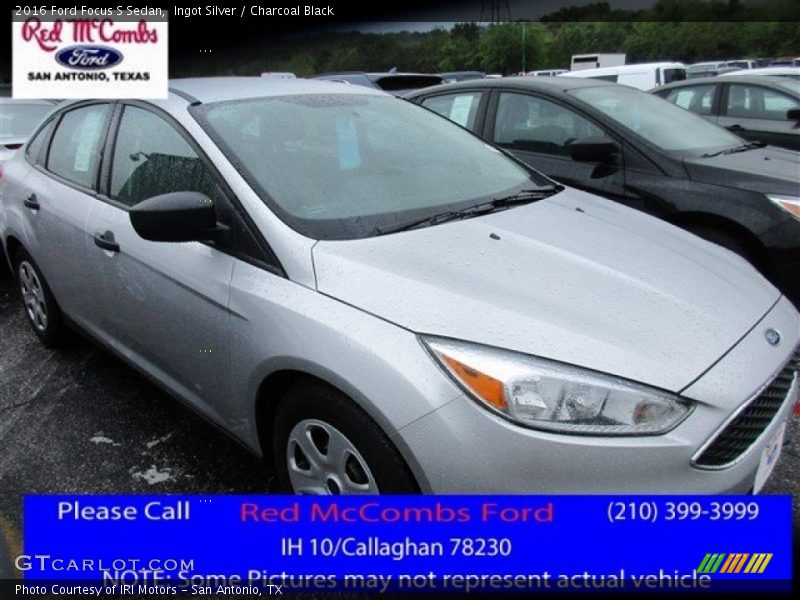 Ingot Silver / Charcoal Black 2016 Ford Focus S Sedan