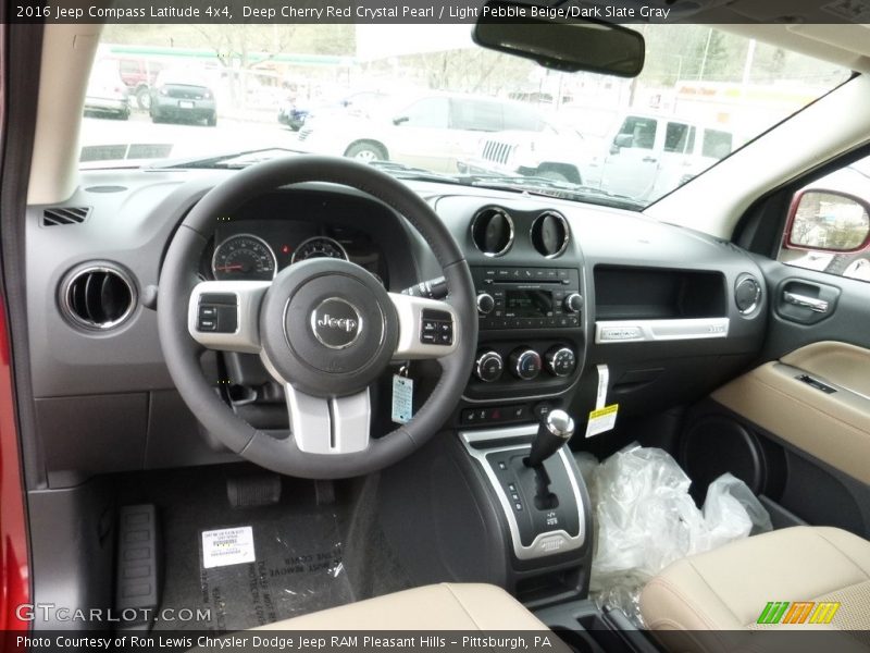 Deep Cherry Red Crystal Pearl / Light Pebble Beige/Dark Slate Gray 2016 Jeep Compass Latitude 4x4