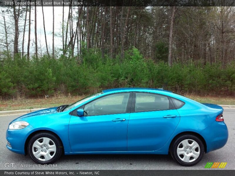 Laser Blue Pearl / Black 2016 Dodge Dart SE