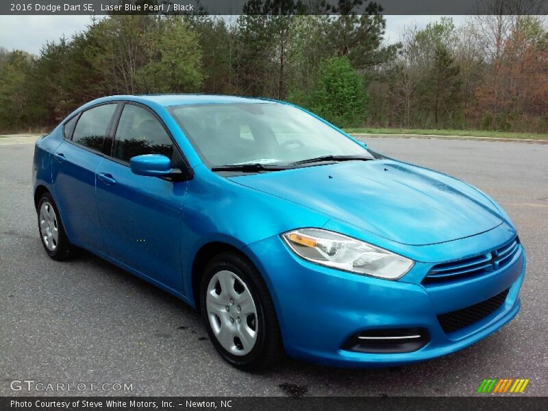 Laser Blue Pearl / Black 2016 Dodge Dart SE