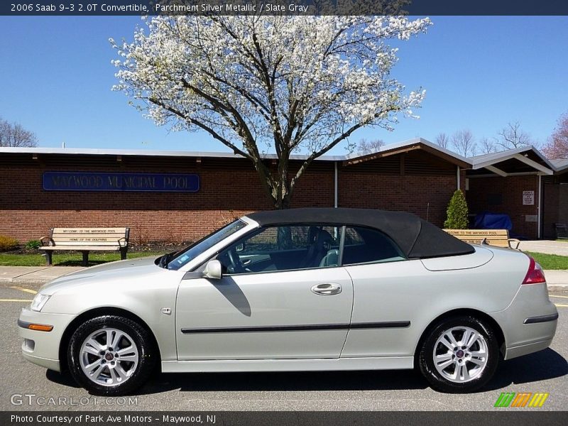 Parchment Silver Metallic / Slate Gray 2006 Saab 9-3 2.0T Convertible