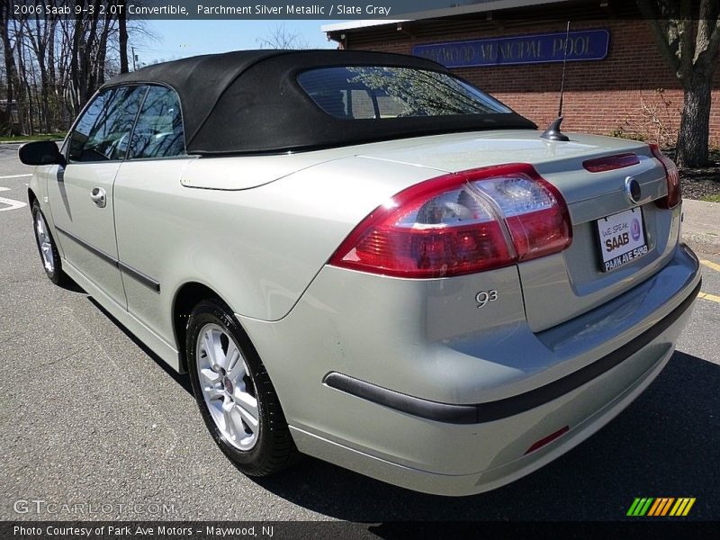 Parchment Silver Metallic / Slate Gray 2006 Saab 9-3 2.0T Convertible